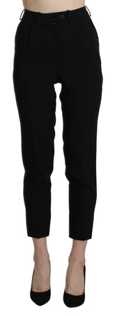BENCIVENGA Black High Waist Skinny Cropped Dress Trouser Pant - IT40|S - Trousers