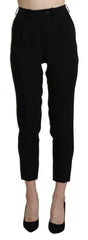 BENCIVENGA Black High Waist Skinny Cropped Dress Trouser Pant - IT40|S - Trousers