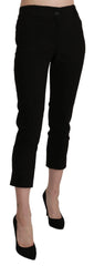 BENCIVENGA Black High Waist Skinny Cropped Dress Trouser Pants - Trousers
