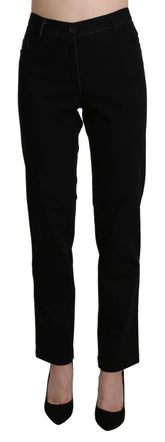 BENCIVENGA Black High Waist Straight Casual Trouser Pant - Trousers