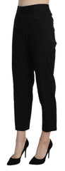 BENCIVENGA Black High Waist Straight Cropped Dress Pants - IT44|L - Trousers