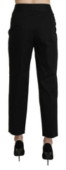 BENCIVENGA Black High Waist Straight Cropped Dress Pants - IT44|L - Trousers