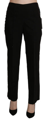 BENCIVENGA Black High Waist Straight Dress Trouser Pant - Trousers