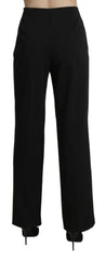 BENCIVENGA Black High Waist Straight Dress Trouser Pants - IT46|XL - Trousers