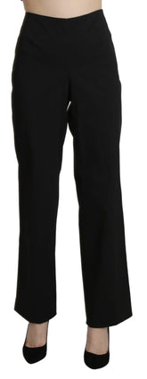 BENCIVENGA Black High Waist Straight Dress Trouser Pants - IT46|XL - Trousers