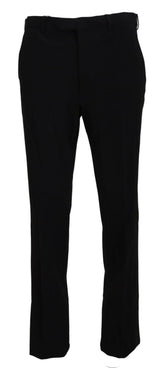 BENCIVENGA Black Straight Fit Men Formal Trousers Pants - Trousers