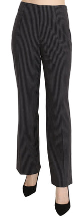 BENCIVENGA Black Striped Cotton Sretch Dress Trousers Pants - IT42|M - Trousers