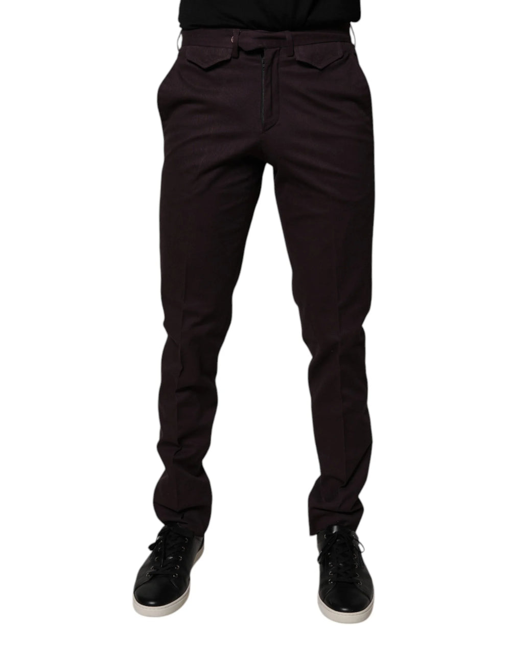 BENCIVENGA Brown Pure Cotton Slim Fit Men Dress Pants - IT46 | S - Trousers