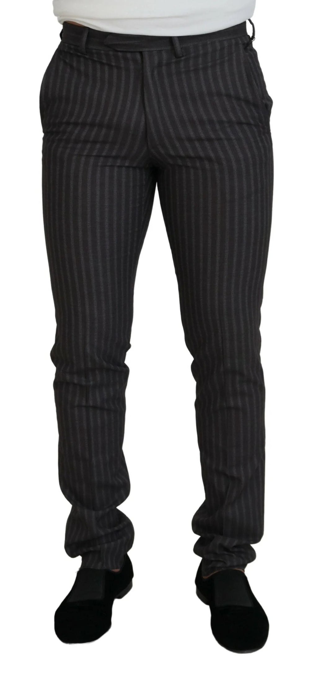 BENCIVENGA Brown Stripes Slim Fit Men Pants - Trousers