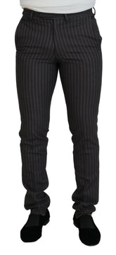 BENCIVENGA Brown Stripes Slim Fit Men Pants - Trousers