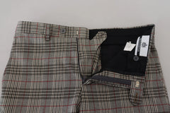 BENCIVENGA Gray Checkered Skinny Men Pants - IT46 | S - Trousers