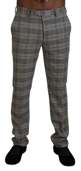 BENCIVENGA Gray Checkered Skinny Men Pants - IT46 | S - Trousers