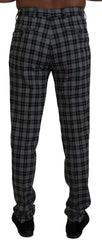 BENCIVENGA Gray Checkered Slim Fit Men Pants - IT46 | S - Chinos