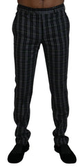 BENCIVENGA Gray Checkered Slim Fit Men Pants - IT46 | S - Chinos