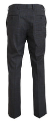 BENCIVENGA Gray Checkered Wool Dress Formal Pants - IT54 | XL - Trousers