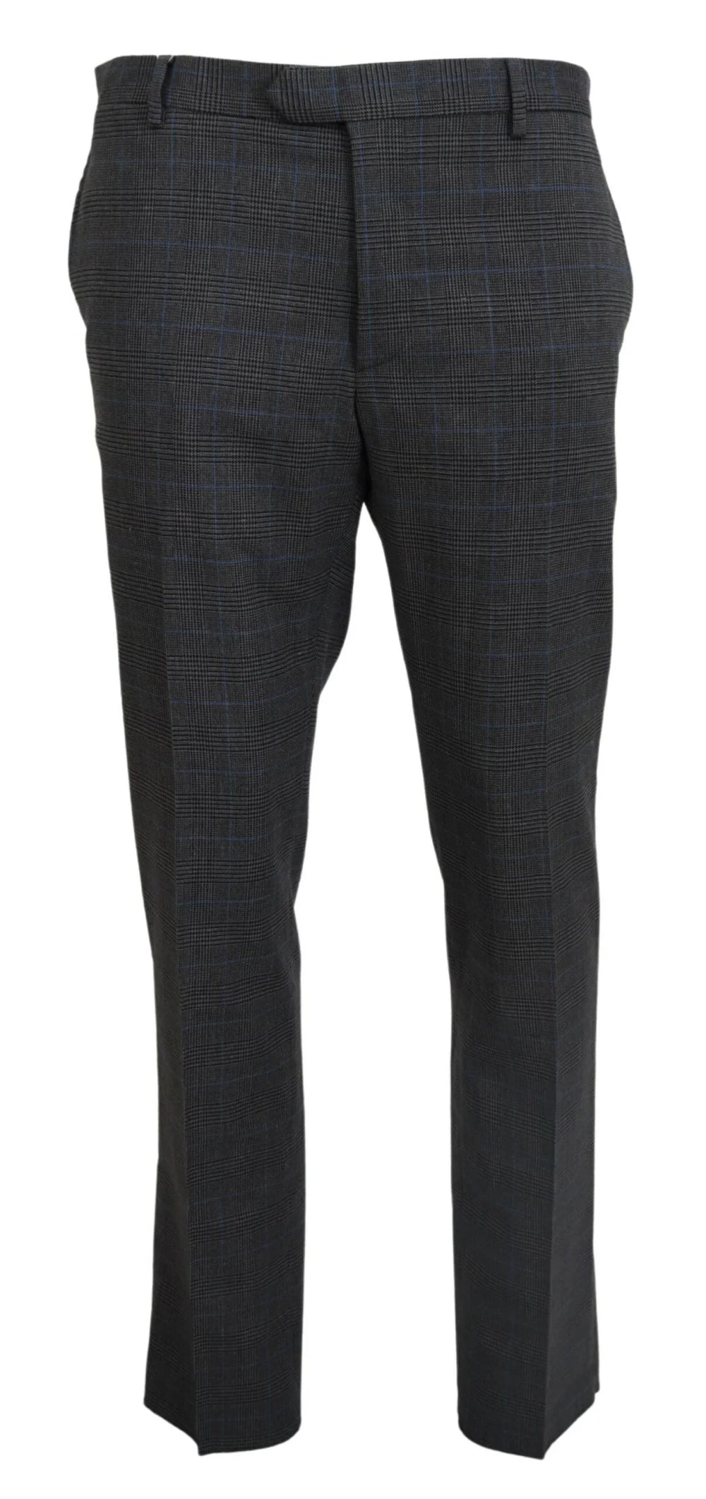 BENCIVENGA Gray Checkered Wool Dress Formal Pants - IT54 | XL - Trousers