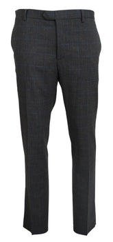 BENCIVENGA Gray Checkered Wool Dress Formal Pants - IT54 | XL - Trousers