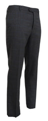BENCIVENGA Gray Checkered Wool Dress Formal Pants - IT54 | XL - Trousers