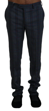BENCIVENGA Gray Pure Wool Men Checkered Pants - IT46 | S - Trousers