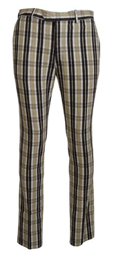 BENCIVENGA Multicolor Checkered Cotton Straight Fit Men Pants - Trousers