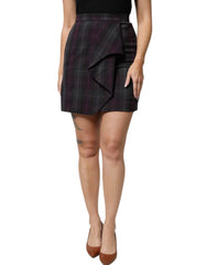 BENCIVENGA Multicolor Checkered Ruffle High Waist Mini Skirt - Skirts