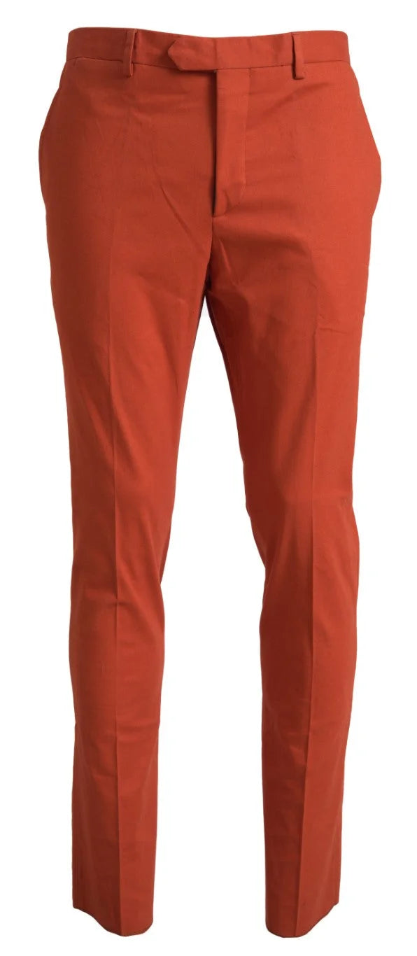 BENCIVENGA Orange Straight Fit Men Formal Trousers Pants - Trousers