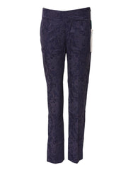BENCIVENGA Purple Jacquard High Waisted Pants - Trousers