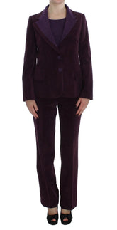 BENCIVENGA Purple Wool Suit T-Shirt Set - IT42|M - Pant Suits