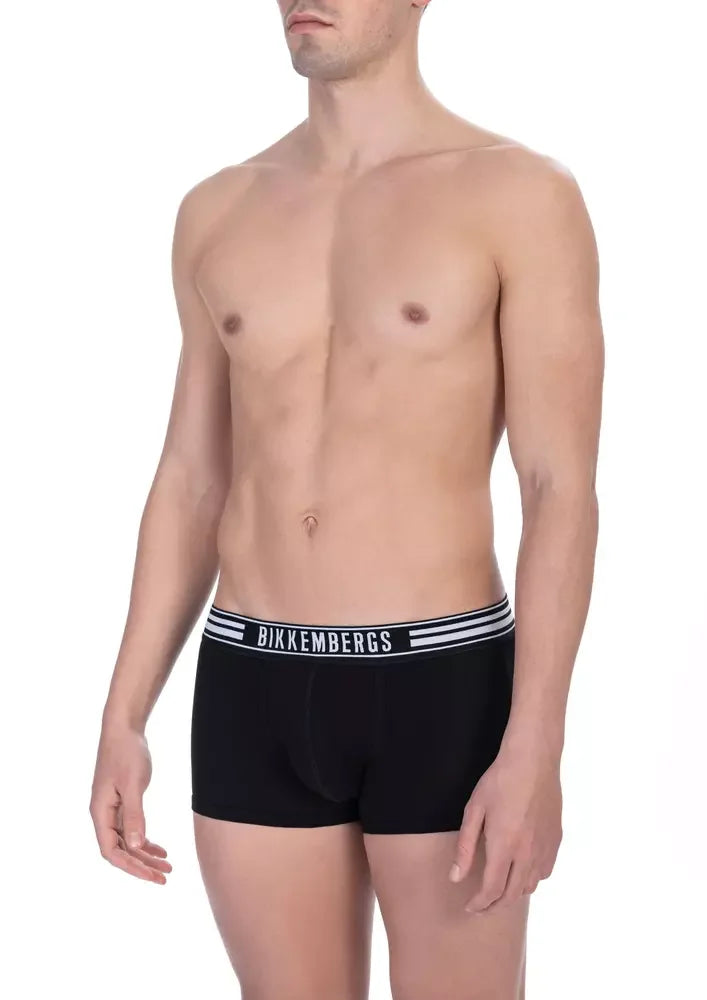 Bikkembergs Black Cotton Men Trunk Twin Pack - S - Trunks