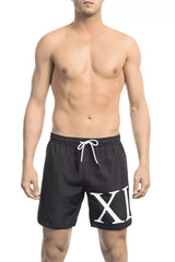 Bikkembergs Black Polyester Men Swim Short - Boardshorts