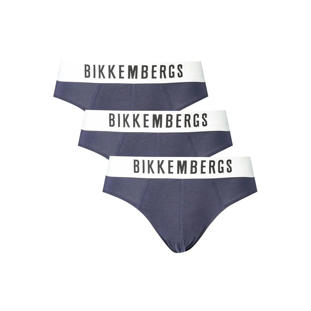 Bikkembergs Blue Cotton Underwear - S - Briefs
