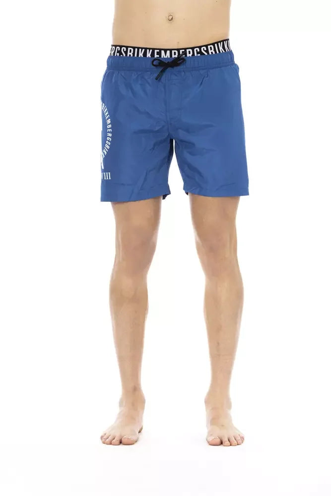 Bikkembergs Blue Polyester Men Swim Short - Boardshorts