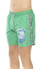 Bikkembergs Green Polyester Men Swim Short - Swim Boxers