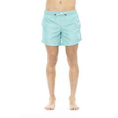 Bikkembergs Light Blue Polyester Men Swim Short - Boardshorts