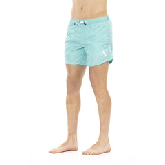 Bikkembergs Light Blue Polyester Men Swim Short - Boardshorts