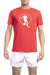 Bikkembergs Red Cotton Men T-Shirt - T-Shirts