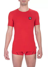 Bikkembergs Red Cotton Men T-Shirt - T-Shirts