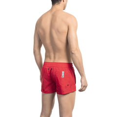 Bikkembergs Red Polyamide Men Swim Short - Swim Boxers