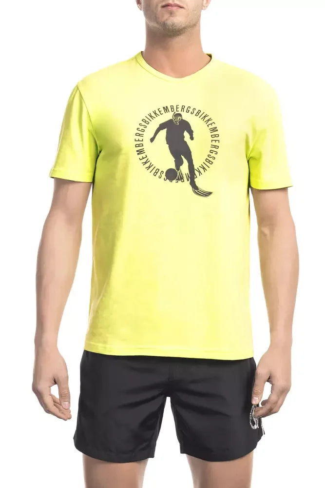 Bikkembergs Yellow Cotton Men T-Shirt - T-Shirts