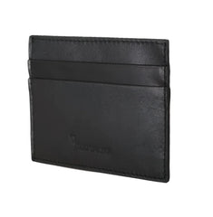Billionaire Italian Couture Black Leather Cardholder Wallet - Card Cases