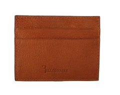 Billionaire Italian Couture Brown Leather Cardholder Wallet - Card Cases