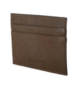 Billionaire Italian Couture Brown Leather Cardholder Wallet - Card Cases