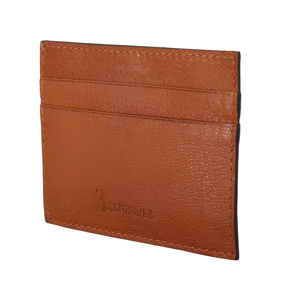 Billionaire Italian Couture Brown Leather Cardholder Wallet - Card Cases