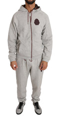 Billionaire Italian Couture Gray Cotton Sweater Pants Tracksuit - 3XL - Hoodies