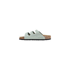 Birkenstock Green Leather Flat Sandals