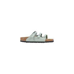 Birkenstock Green Leather Flat Sandals