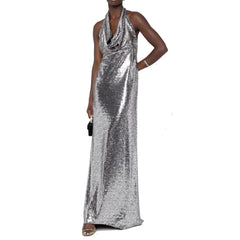 BLANCA VITA Silver Elastane Cocktail Dress