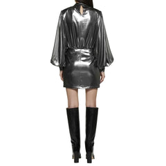 BLANCA VITA Silver Polyester Cocktail Dress - 44