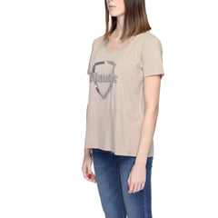 Blauer Beige Cotton T-Shirt - IT42|M