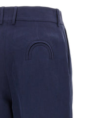 Blazé Milano Blue Linen Casual Pants - 1
